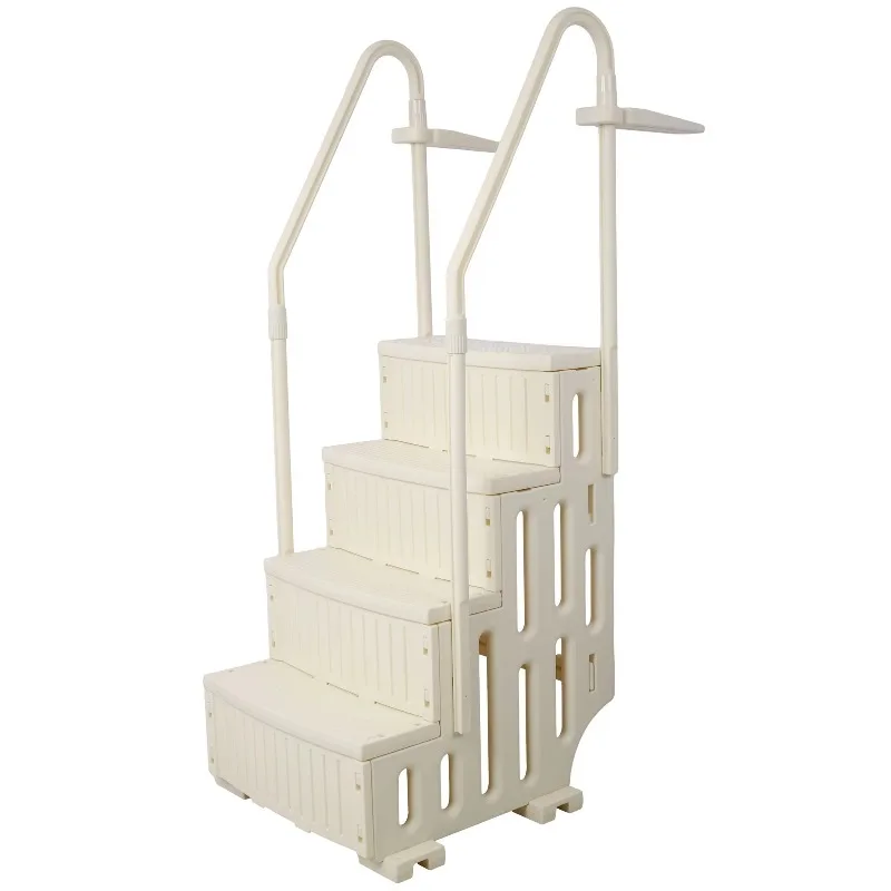 Heavy-Duty 4-Step Pool Ladder with Handrails 400lbs Safety Entry System for Above Ground Pools