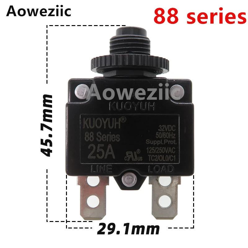 KUOYUH 88 Series breaker 3A 4A 5A 7A 8A 10A 11A 15A 18A 20A 23A 24A 25A 30A current overload protector