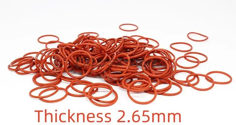 5/10/20/30/50/100Pcs  ID 3/4/4.5/5/5.3/5.8/6/6.7/7.1/7.6/8~56x2.65mm Red VMQ Silicone O-Ring Sealing Ring Washer Gaskets