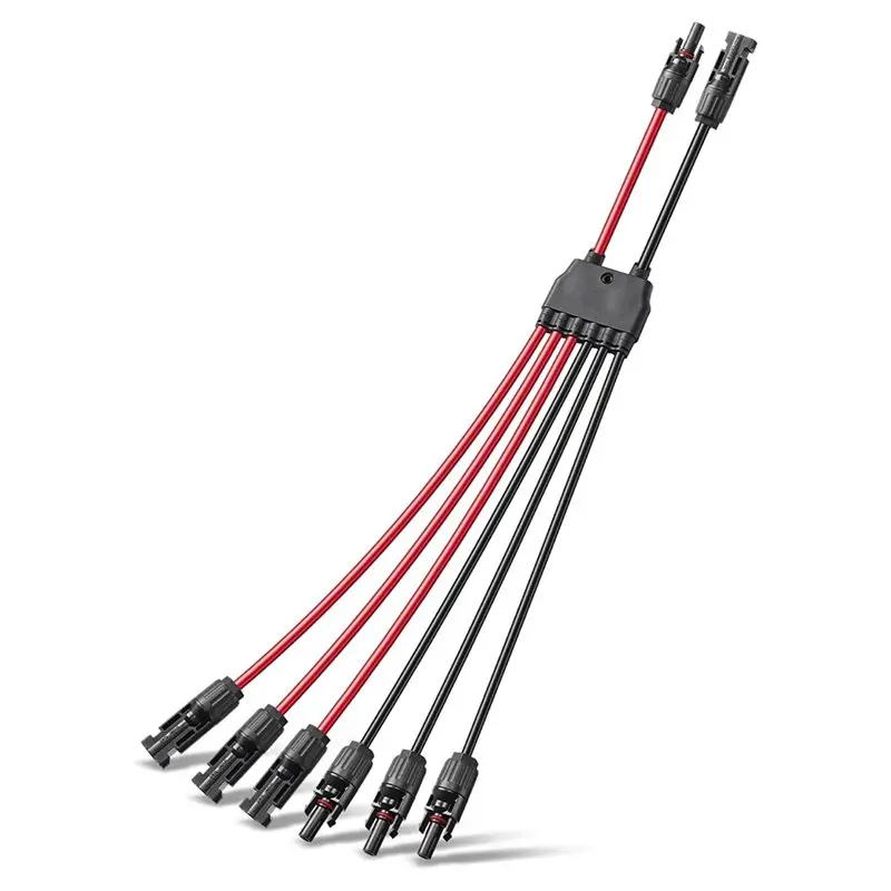 MOPHE-Waterproof Panel 10AWG Y Branch Adapter Cable, Solar Parallel Connectors,2-3 Batteries