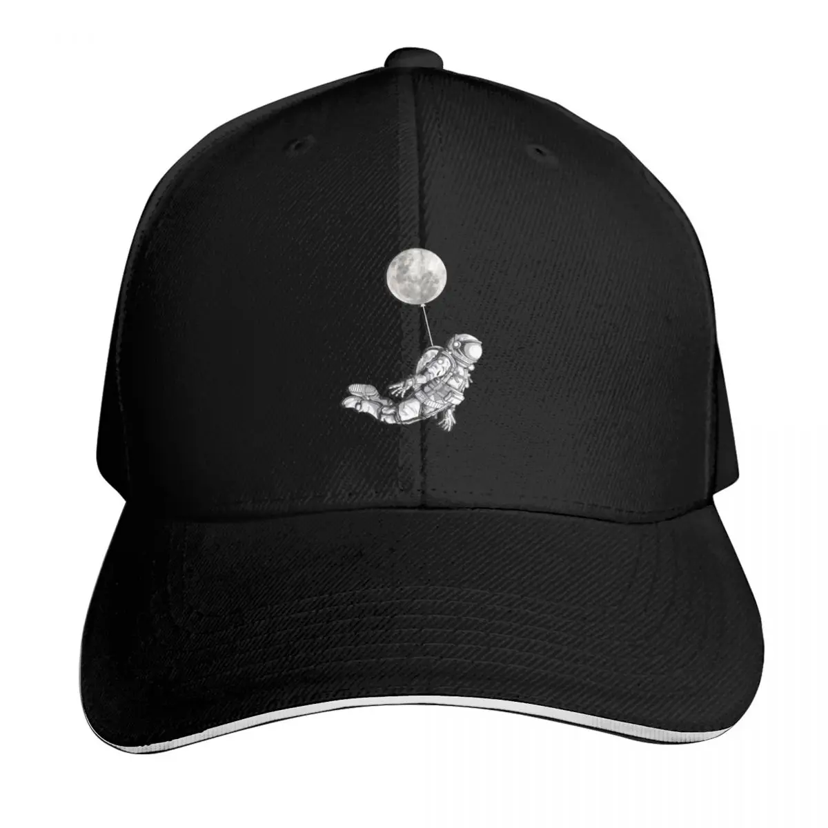 Rubino Float Astronaut Flower Zen Moon Balloon Baseball Cap Cotton Twill Breathable Contrast Two Tone Brim Snapback Flat Bill
