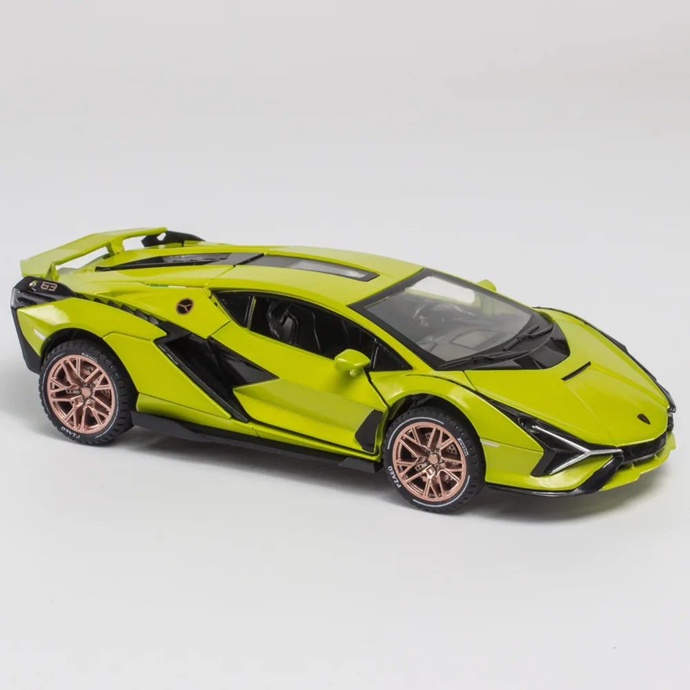 New 1:32 Alloy Lamborghinis SIAN Sport Car Model Diecast Sound Super Racing Collection Toy Pull Back Christmas For Children Gift