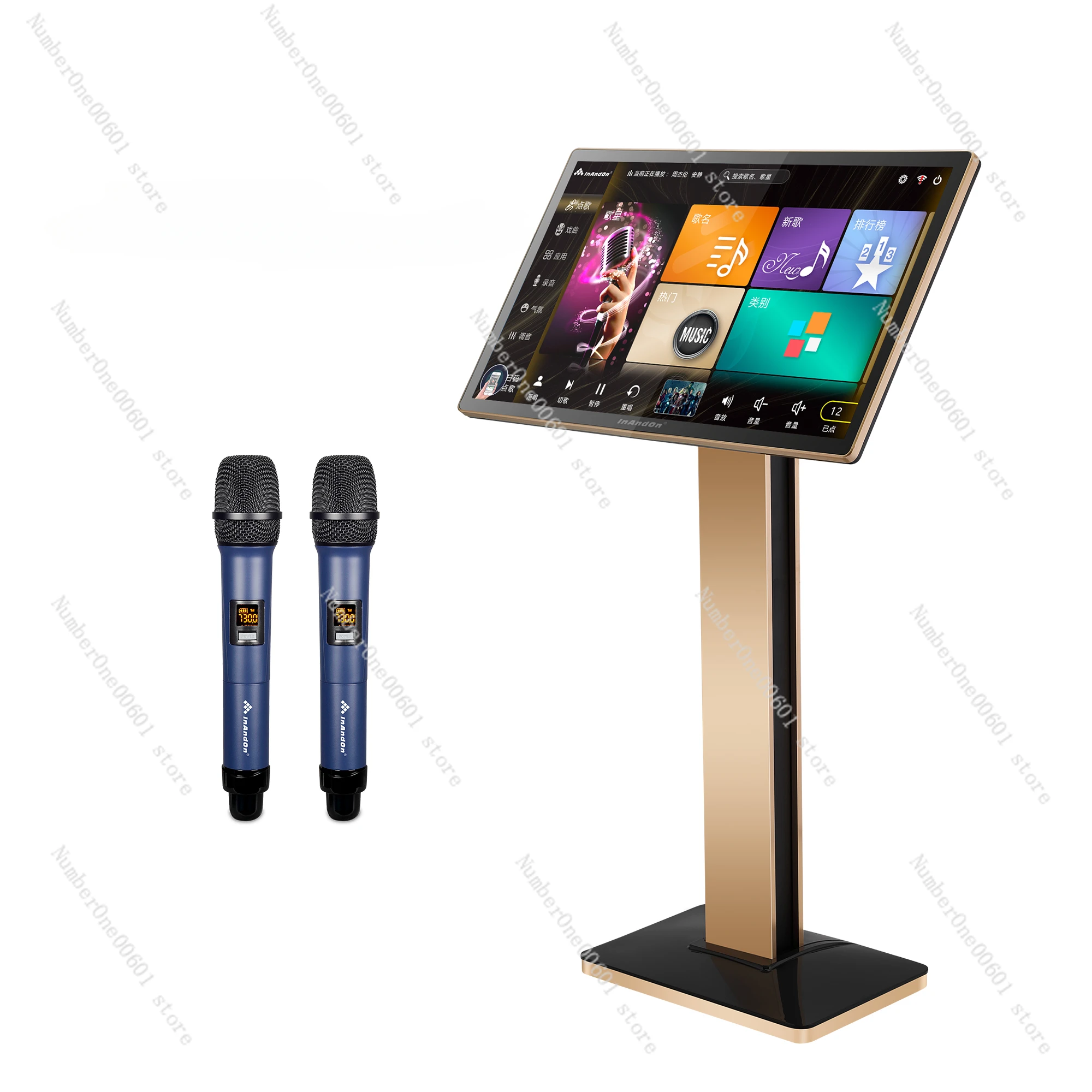 InAndOn Karaoke Machine 21.5 4IN1 1T Home Party Machine Karaoke Set Smart Song-Selection Karaoke Player