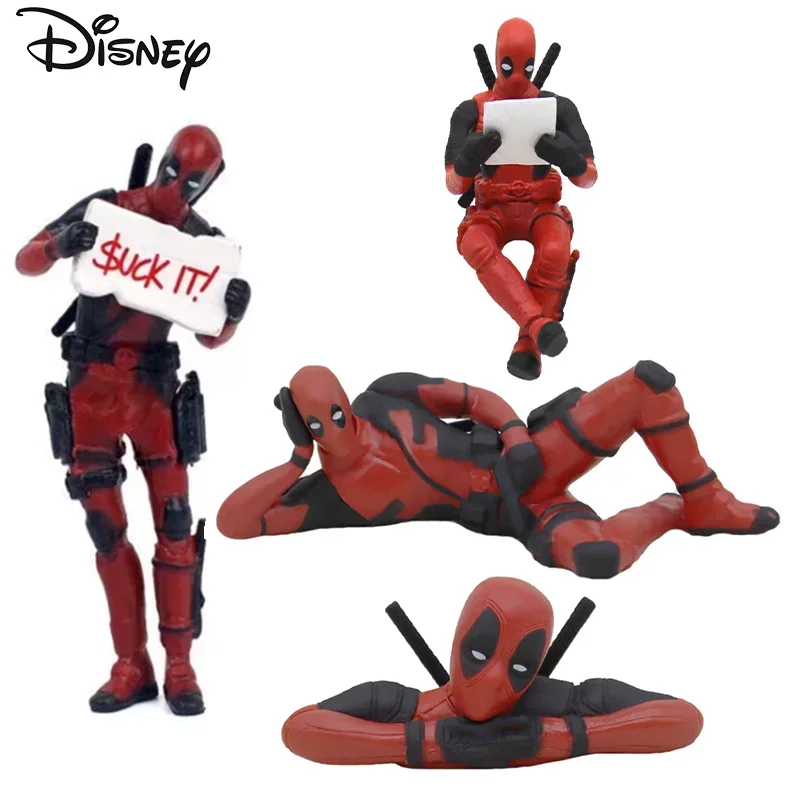 Disney Marvel Deadpools Action Figures PVC Mini Doll Car Decoration Cartoon Anime Movie Figurine Collection Model Boy Kids Gift