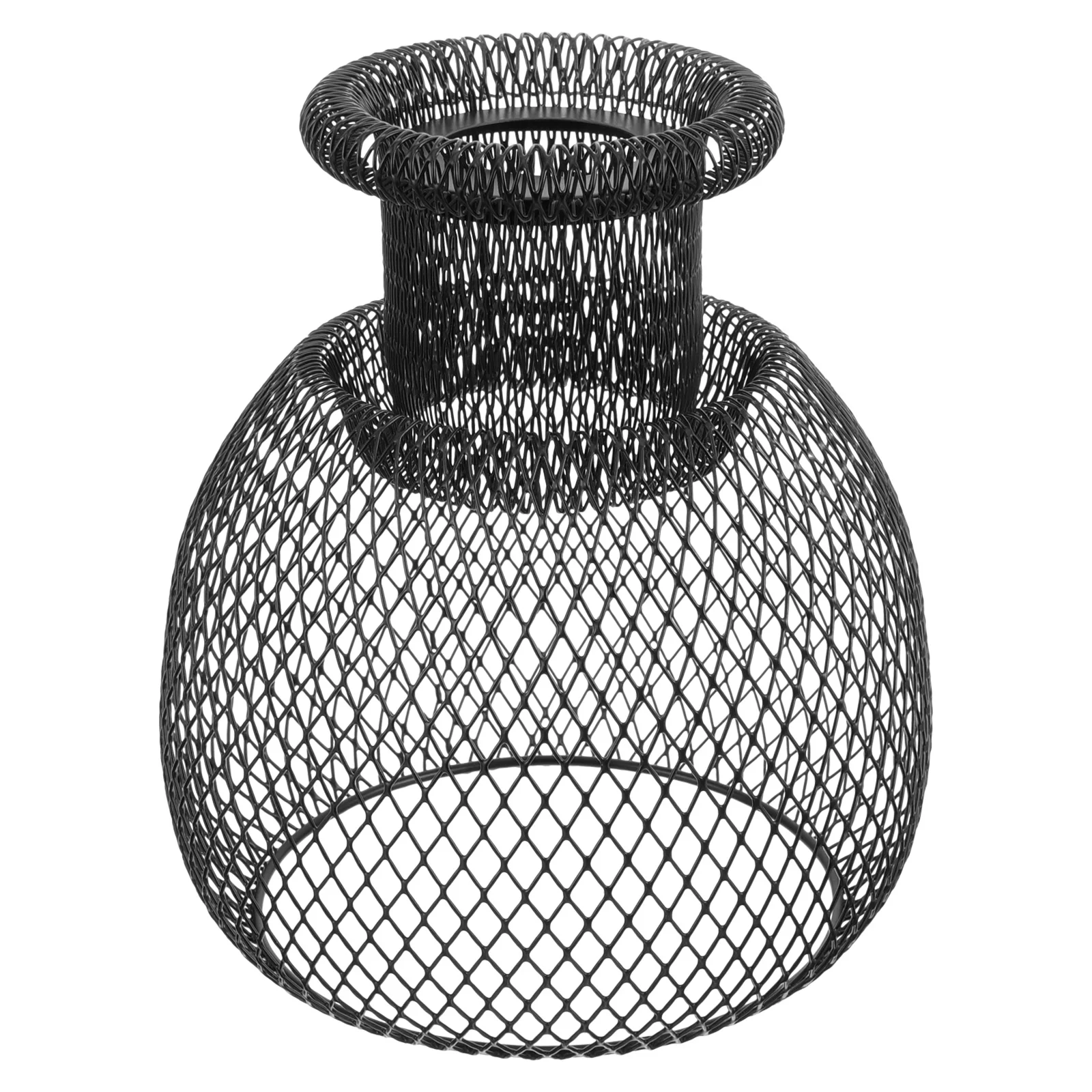 

Black Iron Wire Lampshade Cover Pendant Light Bulb Cage Guard Home Lighting Accessories Lampshades Hanging Shades Decor