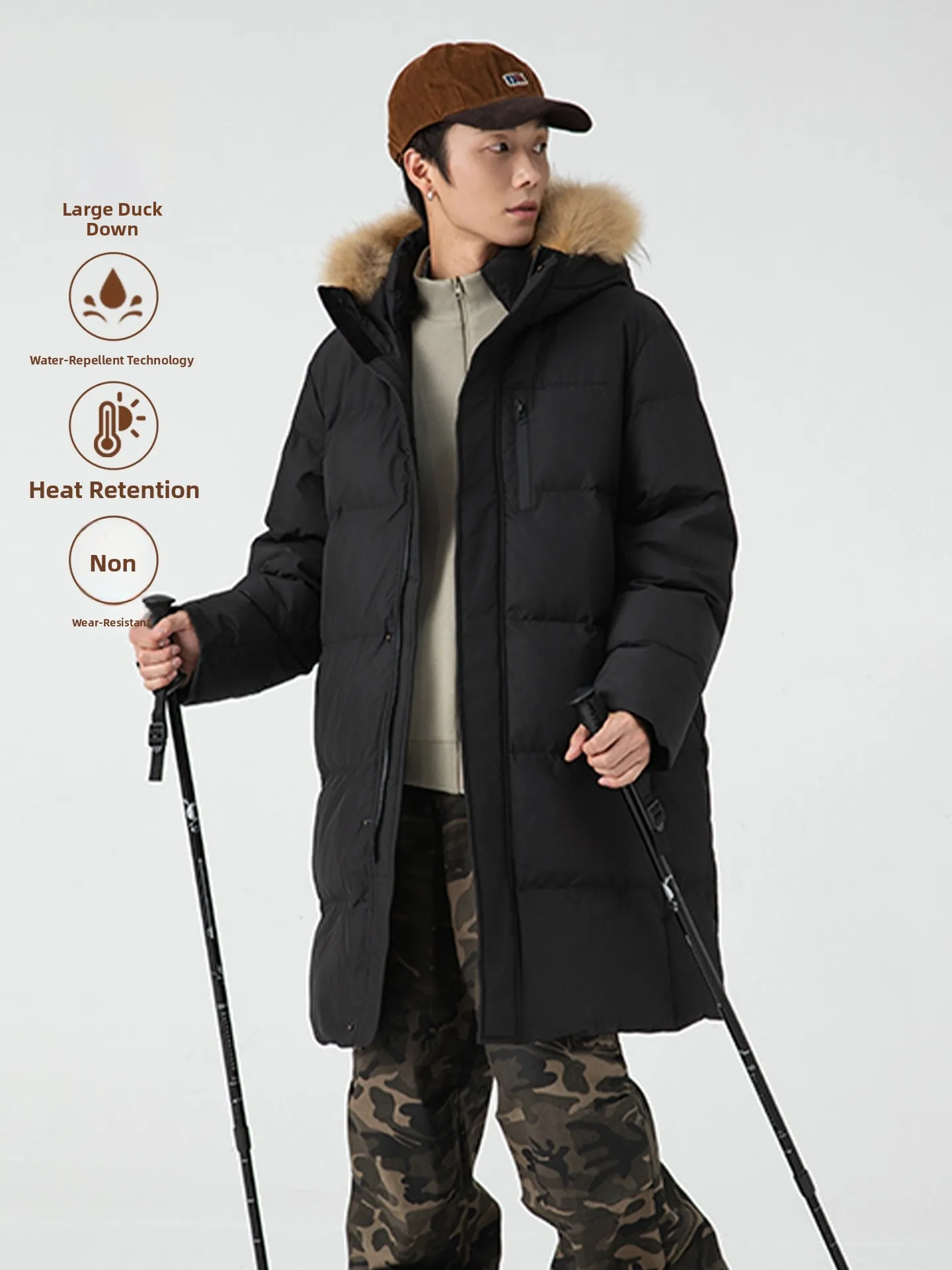 

Зимняя утепленная куртка с 90% пуховым наполнителем, ультра-морозостойкая, мужская верхняя одежда для температур ниже нуля, для активного отдыха, для северо-востока, для Харбина