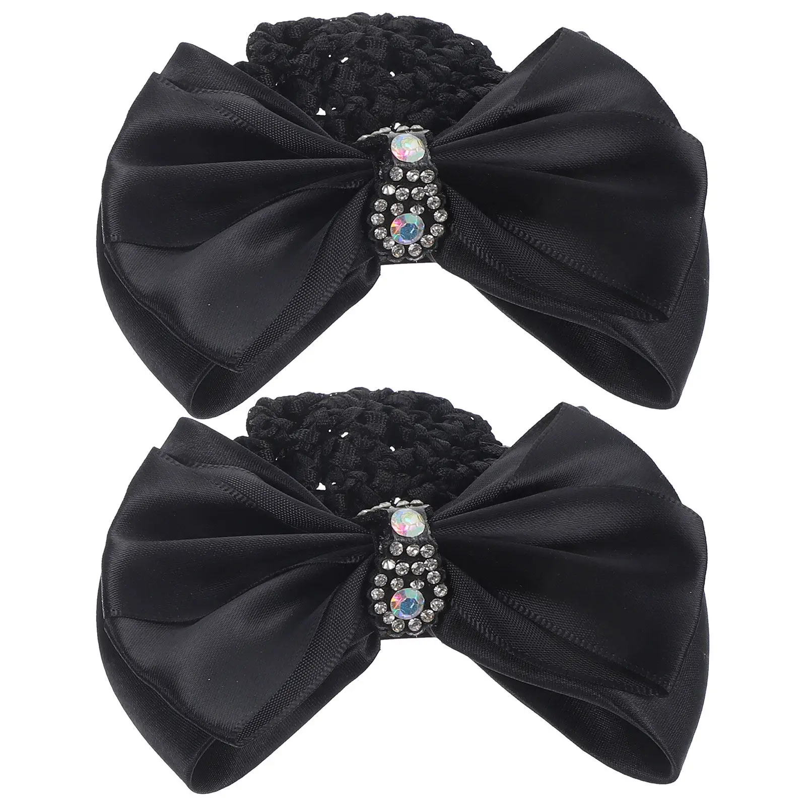 

Комплект из 2 шт. сеток для пучка с бантом и заколкой для волос для женщин, милые сетки-накладки для пучка, аксессуар для легкой укладки волос для работы и повседневной носки