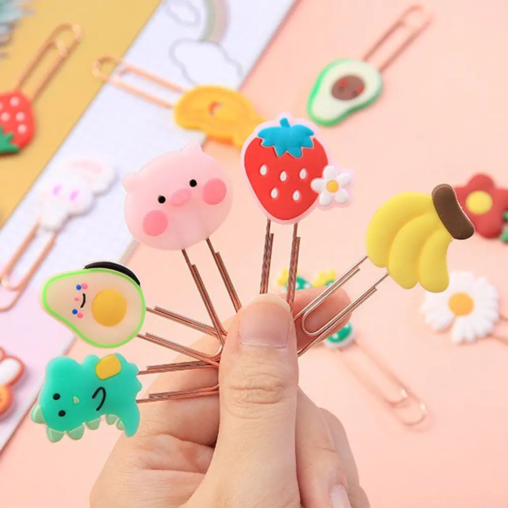 Stationery Flower School Organizer Office Animal Bookmarks Paper Clips Bookmark Binder Clip Holder