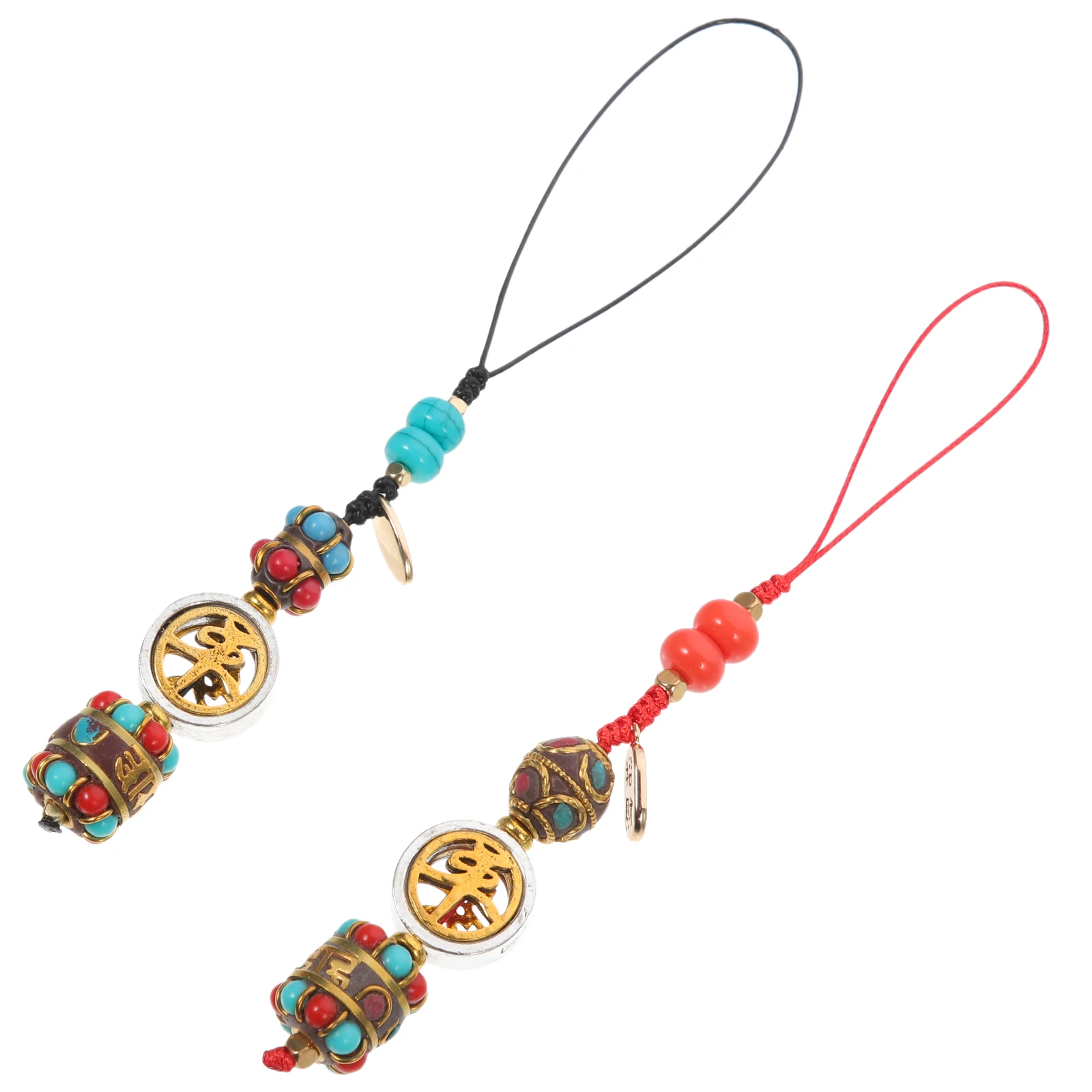 

2 Pcs Shape Bag Key Bag Vintage Pendant Hanging Metal Pendant Backpack Decor Decor Hanging Metal Charm Car Gifts