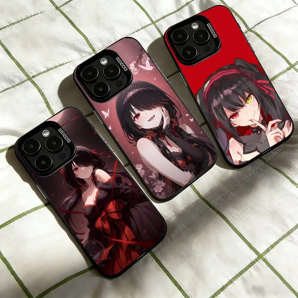 

Date L-Live Tokisaki Kurumi Phone Case For iPhone 17,16,15,14,13,12,11 Plus,Pro Max,XS,Colorful Silver Phone case Funda Cover