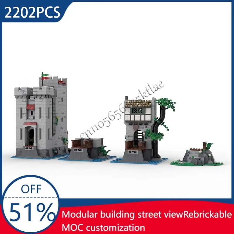 2022 SZT. Personalizowane Klocki MOC Średniowieczna Architektura Wieża Leśnych Ludzi Model Budynku Klocki DIY Zestaw do Składania Prezent na Święta