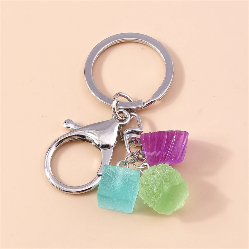 Cute Colorful Candy Keychain for Car Key Souvenir Gifts for Women Men Handbag Pendant Keyrings DIY Jewelry Accessories