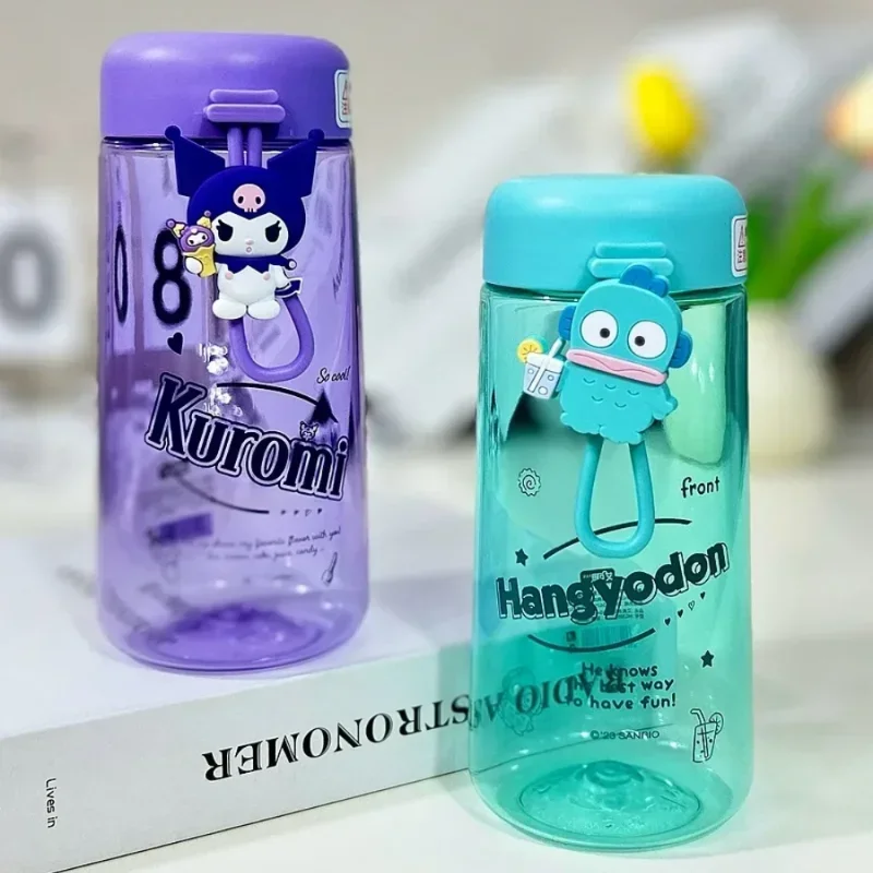 

Cartoon Sanrios Kuromi Water Bottle Transparent Straw Water Bottle Diy Anime Pochacco My Melody Plastic Cups Gift