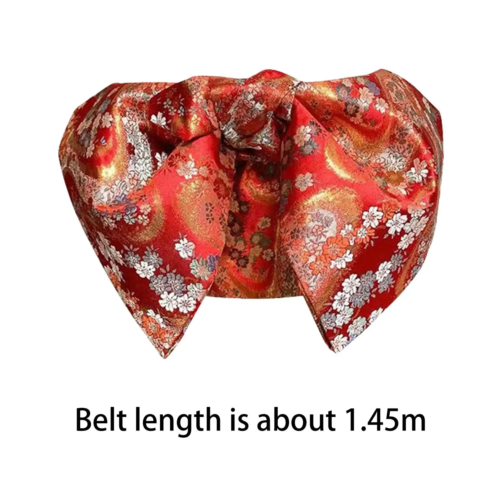 

Kimono Obi Japanese Sash Belt Bow Waistband Sweet Dressing Sakura Pattern Lady Cummerbund Sash for Stage Show Costume Accessory