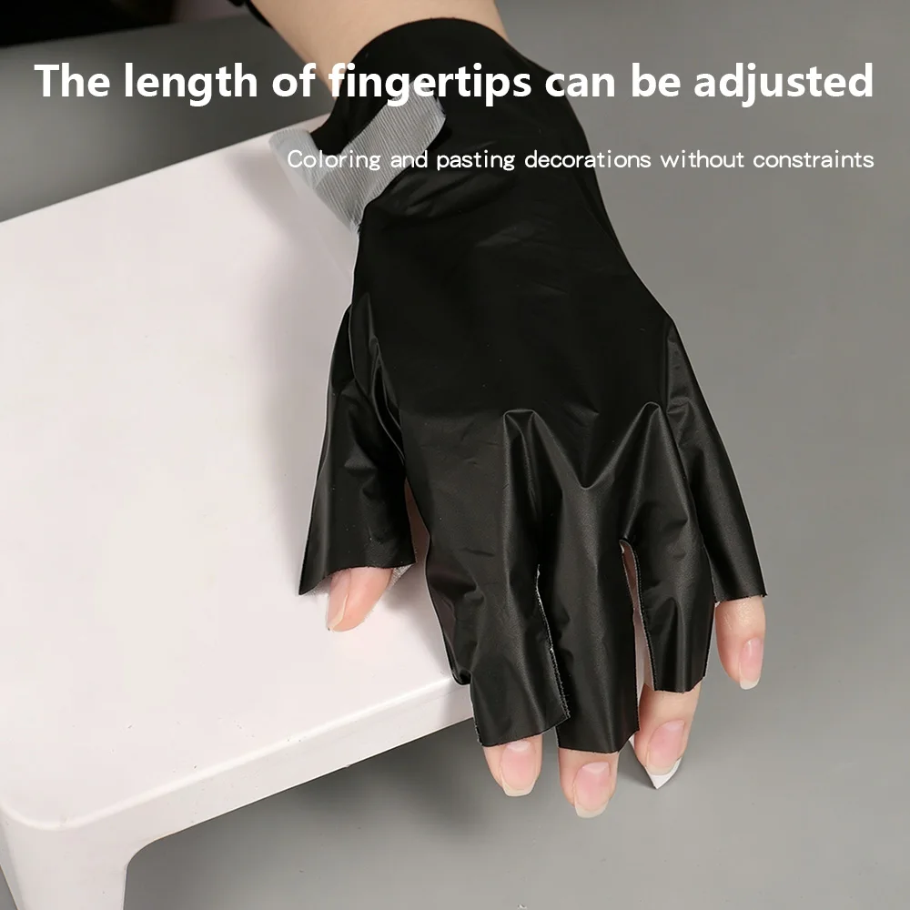 1/5/10 Pair Fingerless UV Protection Gloves Anti UV Manicure Gloves Lightweight Fabric Hand Protector For Gel Nail Curing Lamp