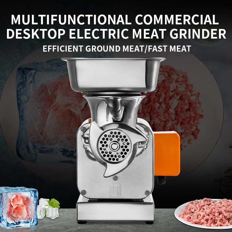 220V Multifunctional Commercial Desktop Meat Grinder High-power Automatic Mincing Frozen Vegetable Mincer Meat Grinders Electric