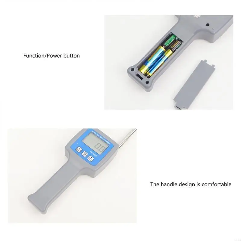 2025 New Grains Meter with Anti Slip Handle for Wheat Bean Variety Grains Moisture Tester Large Display Grains Humidity Meter