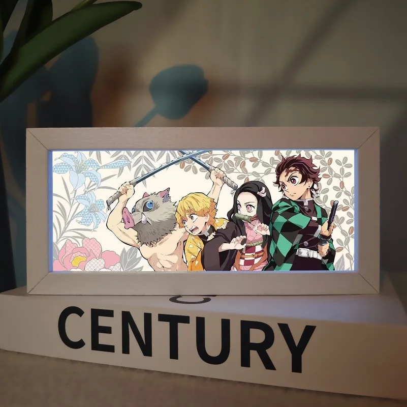 Dämon Slayer Anime Merchandise Led Nachtlicht Exquisite Malerei Schlafzimmer Atmosphäre Schreibtisch Lampe Desktop Dekoration Ornament Geschenk