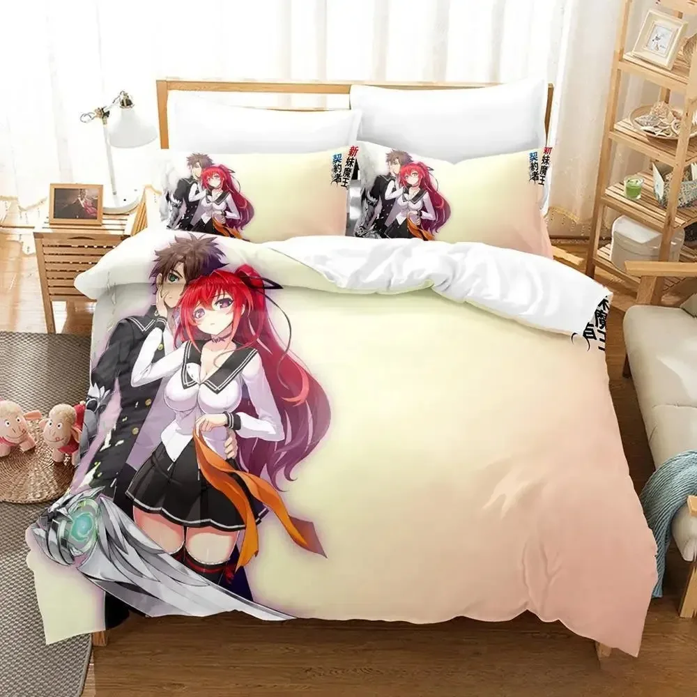 The Testament of Sister New Devil Bedding Set Cartoon Anime three-piece set Adult Kid Bedroom Duvetcover Sets 3D Bikini Girl Bet