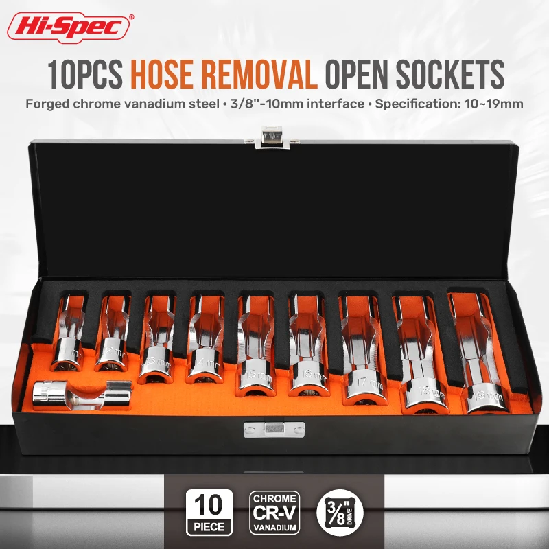 Imagem -05 - Hi-spec-fuel Line Remoção Open Socket Grupo Porca União Tubo de Óleo Manga Remoção Ferramentas Reparação Car 10 Pcs
