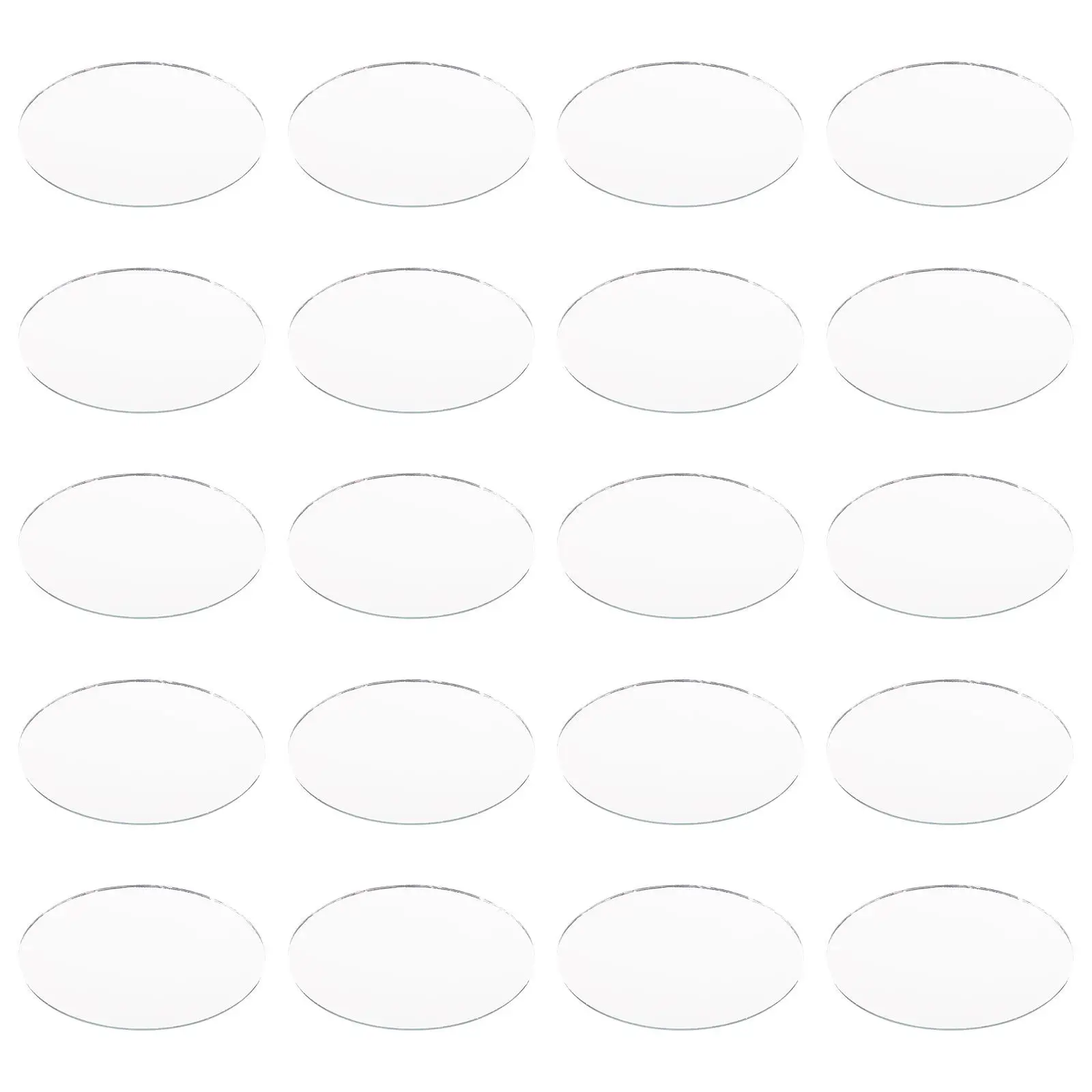 

20Pcs Mini Oval Mirror Lens DIY Small Portable Alloy Makeup Mirror Lens Ideal for Rhinestone Craft Gift for Women