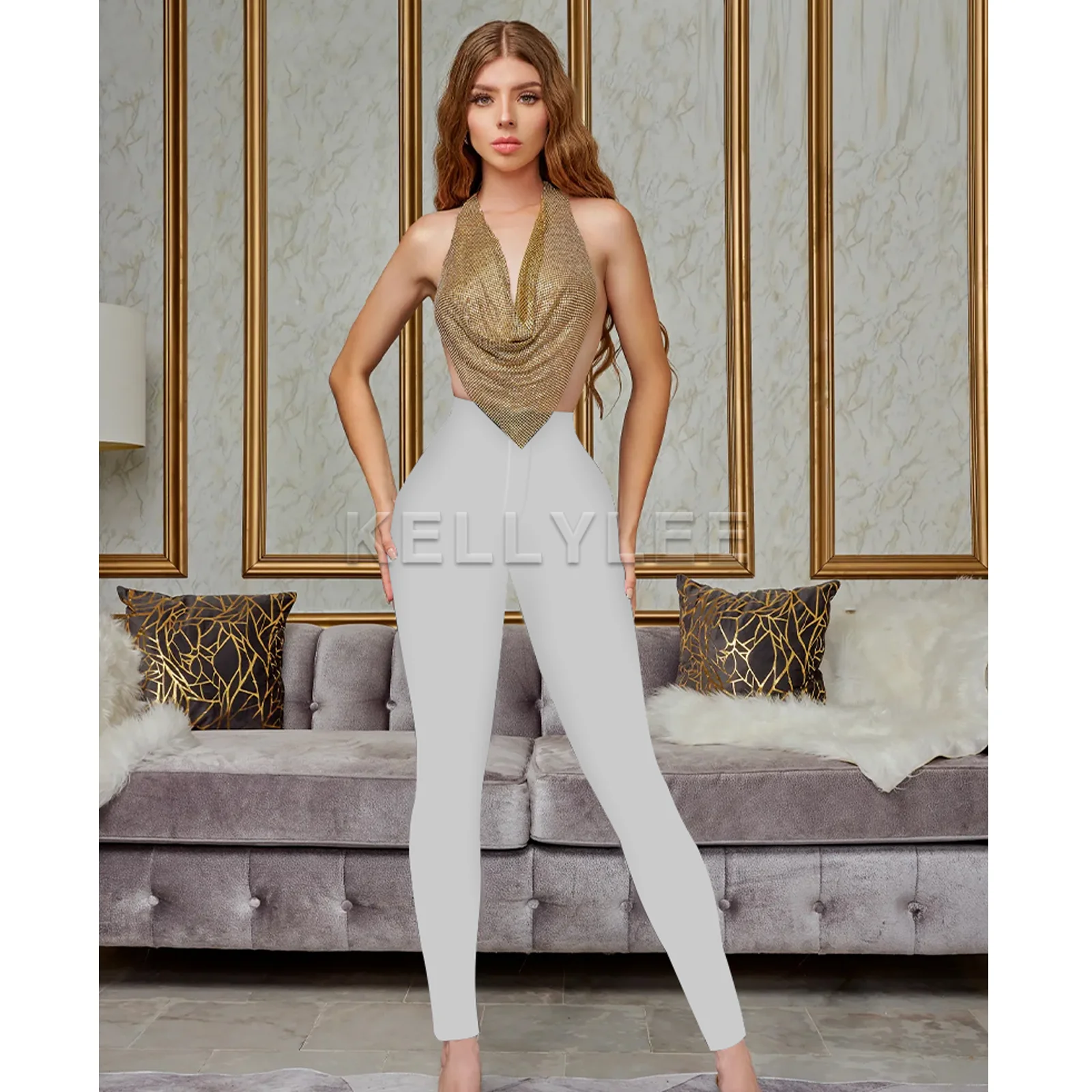 جينز ضيق عالي الخصر للنساء ، ليغنغز رفع التخسيس ، سروال مستقيم بطول كامل ، ملابس خروج الشارع ، ورك مثالي ، Y2K