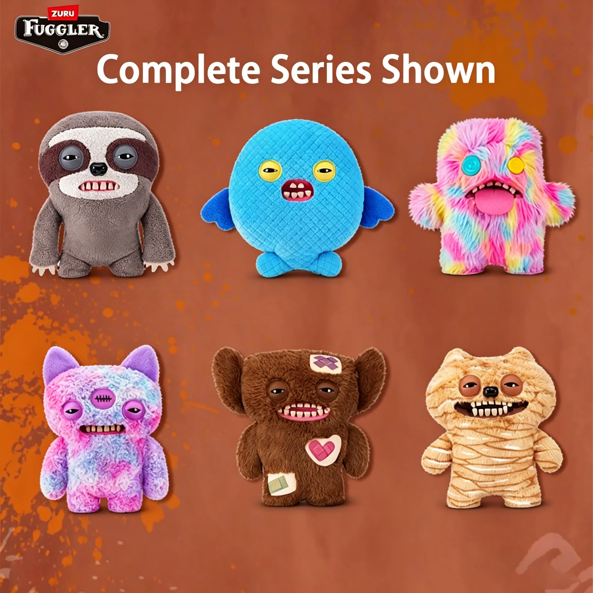 

Оригинальные плюшевые игрушки Fuggler Big Fuggler Series 2, милые уродливые монстры, мягкие коллекционные игрушки, подарок на день рождения, 47 см