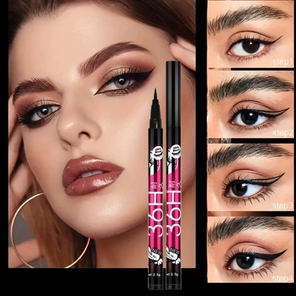  1/3/5pcs Smooth Black Liquid Eyeliner Pen Ultra-fine Pen Tip 36H Eye Liner Pencil Waterproof Long-lasting Beginner Make-up