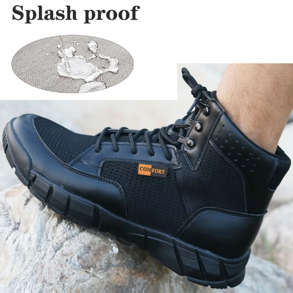 Breathable Lightweight Summer Shoes Tactical Combat Boots Men Outdoor Hiking Desert Boots Male  Middle Ankle Shoe