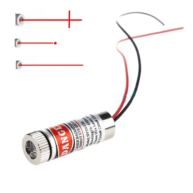 1 pz fascio regolabile 650nm 5mW punto rosso/linea/modulo Laser incrociato può mettere a fuoco grado industriale 3-5V