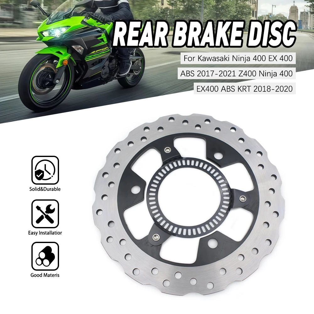 

For Kawasaki Ninja 400 Ninja400 ABS KRT 2017 2018 2019-2021 Z400 ABS 2018-2020 Motorcycle Stain Steel Rear Brake Disc Rotor