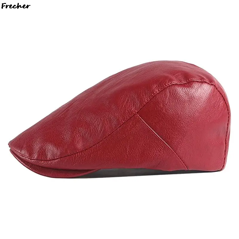 Fashion Women Leather Beret Hats British Style Cowboy Cap Fashion Party Painter Hat Ladies Newsboy Caps Spring Berets Gorras