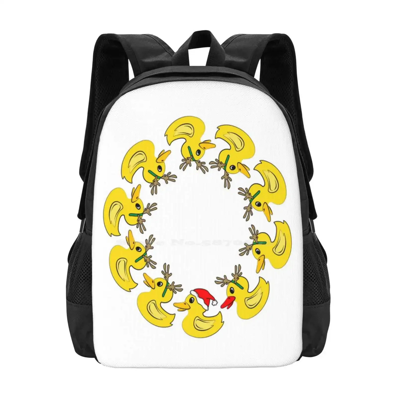 

Festive Ducks Hot Sale Schoolbag Backpack Fashion Bags Rubber Ducks Santa Father Christmas Reindeer Rudolph Fancy Holidays Duck