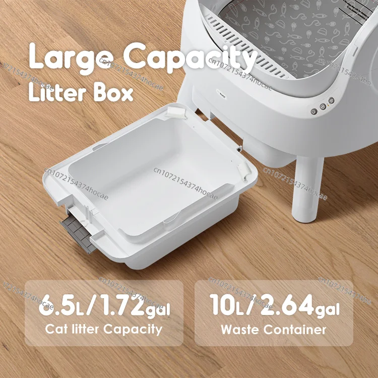 Large Capacity Self Cleaning Cat Toilet Dual Mode Deodorizing Plastic Cat Litter Box Easy Use view 4