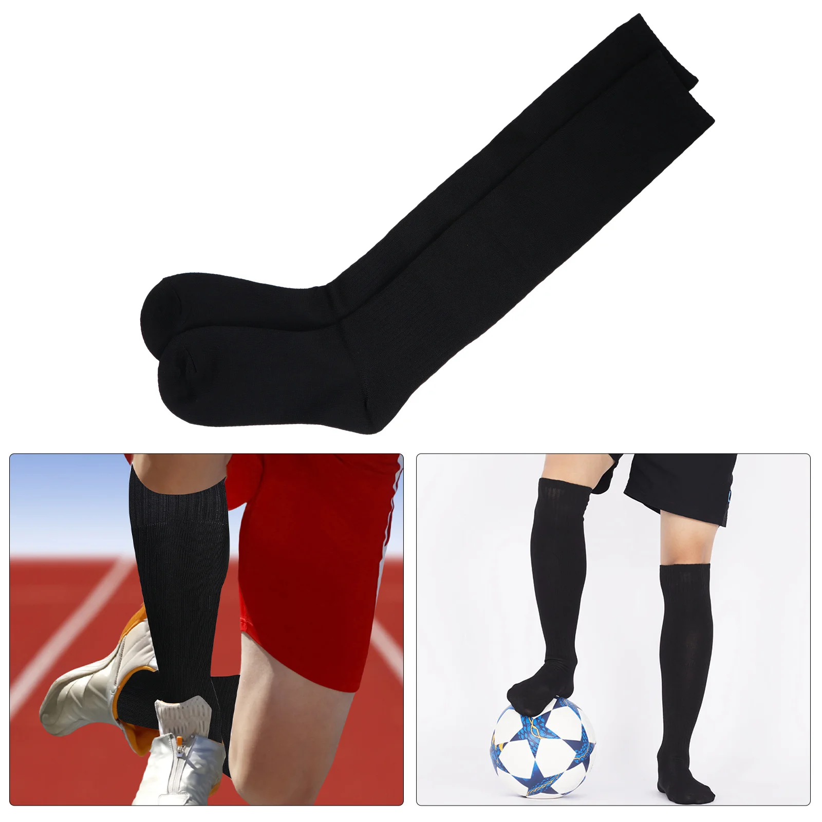 3 пары высококачественных дышащих футбольных носков, мужские спортивные чулки-трубочки, черный рождественский подарок, эластичные длинные гольфы