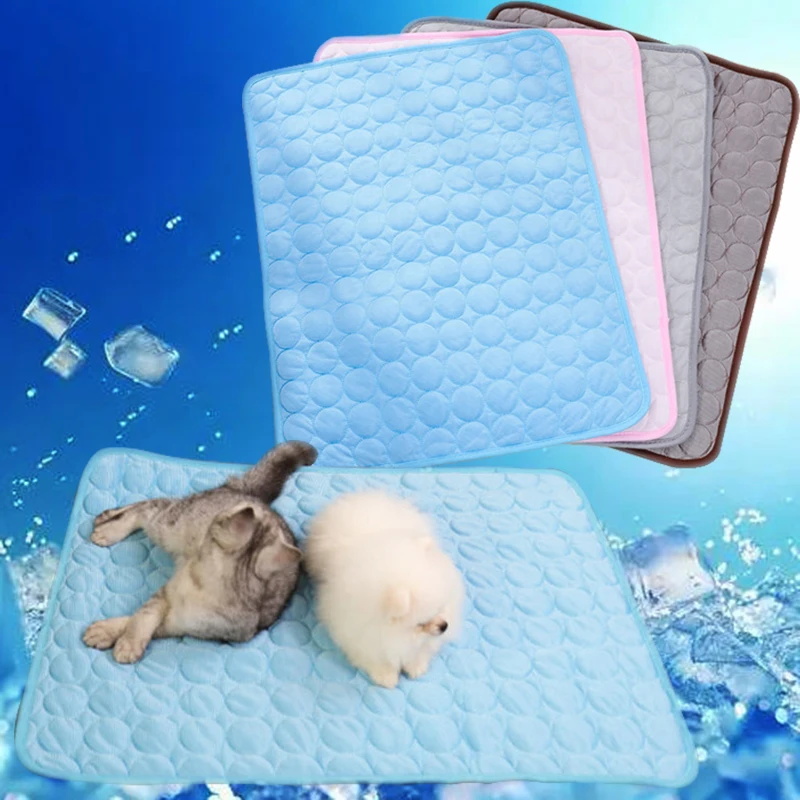 

Dog Cool Ice Silk Moisture-proof Mattress Cushion Pet Cooling Mat Dog Cat Sleeping Pad Summer Small Medium Large Animal Cold Bed