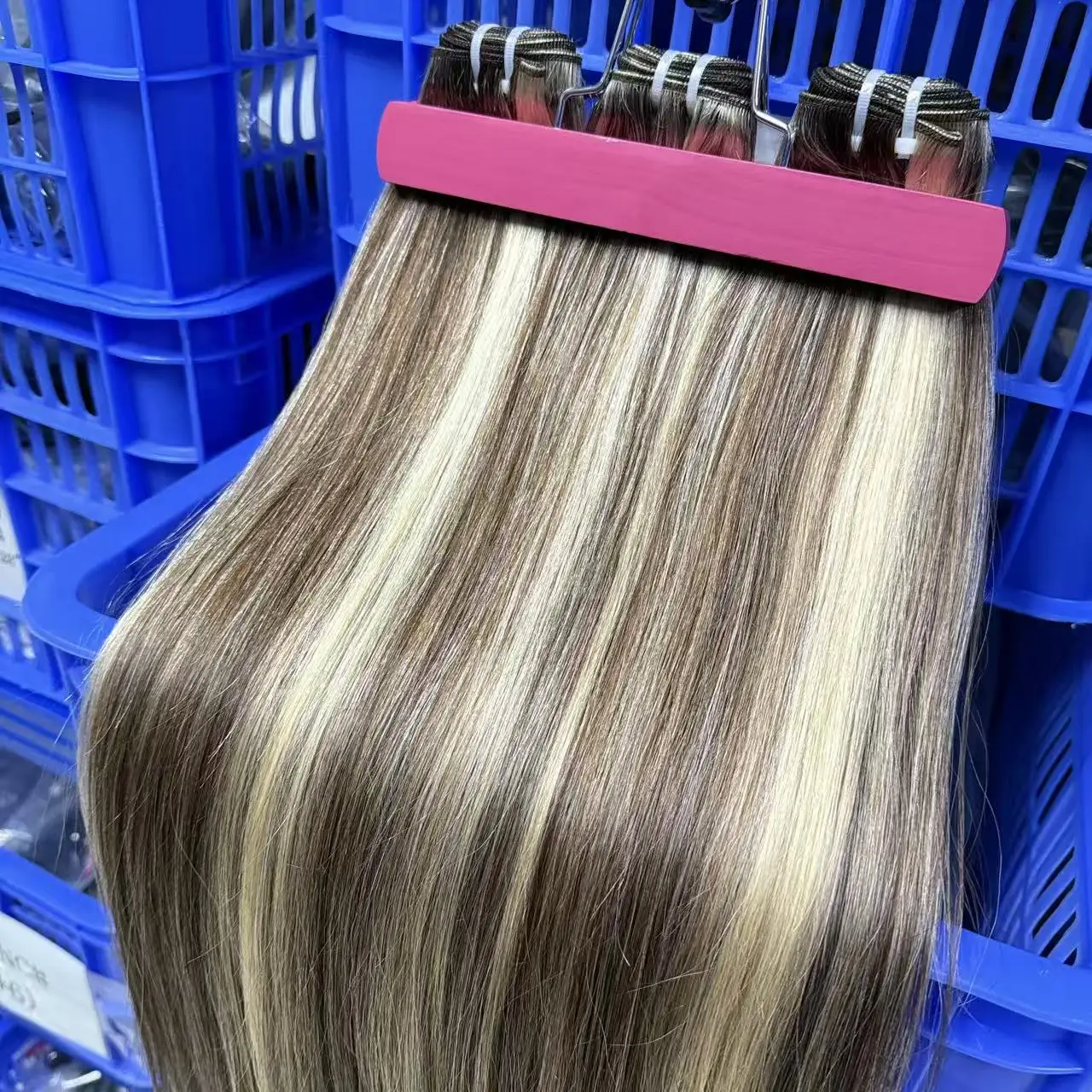 VBeauty Estensioni di trama dei capelli brasiliani Ombre Colore misto Capelli umani lisci Fasci di estensioni dei capelli umani Remy per donne Ragazza