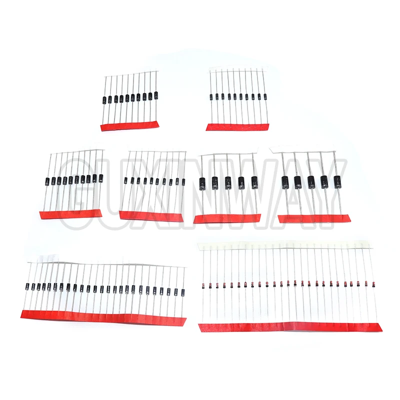 100 قطعة 8 قيم ديود طقم مكونات إلكترونية التبديل السريع مجموعة شوتكي 1N4148 1N4007 1N5819 1N5399 1N5408 1N5822 FR107 FR207 #3