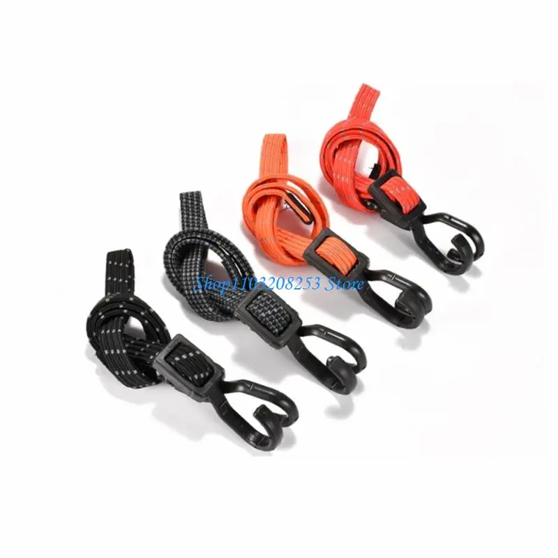 

R6FA Motorcycle Luggage Rope Cord 100cm Reflective Bike Luggage Strap with Hooks