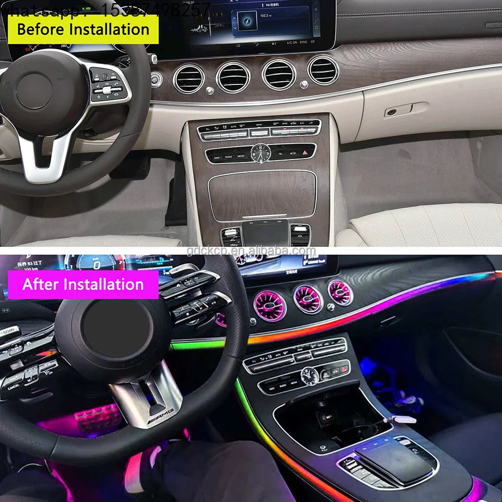 For W213 Active Symphony Ambient Light for 2016-2023 Benz E-Class W213 With 5 Pcs Module No Need to Run Wires Through Car Door