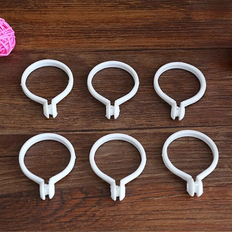 53 pcs 35mm Split Ring Drapery Hooks, No Rod Removal Needed and Durable White Material, ideal for Bathroom Sheer Curtain