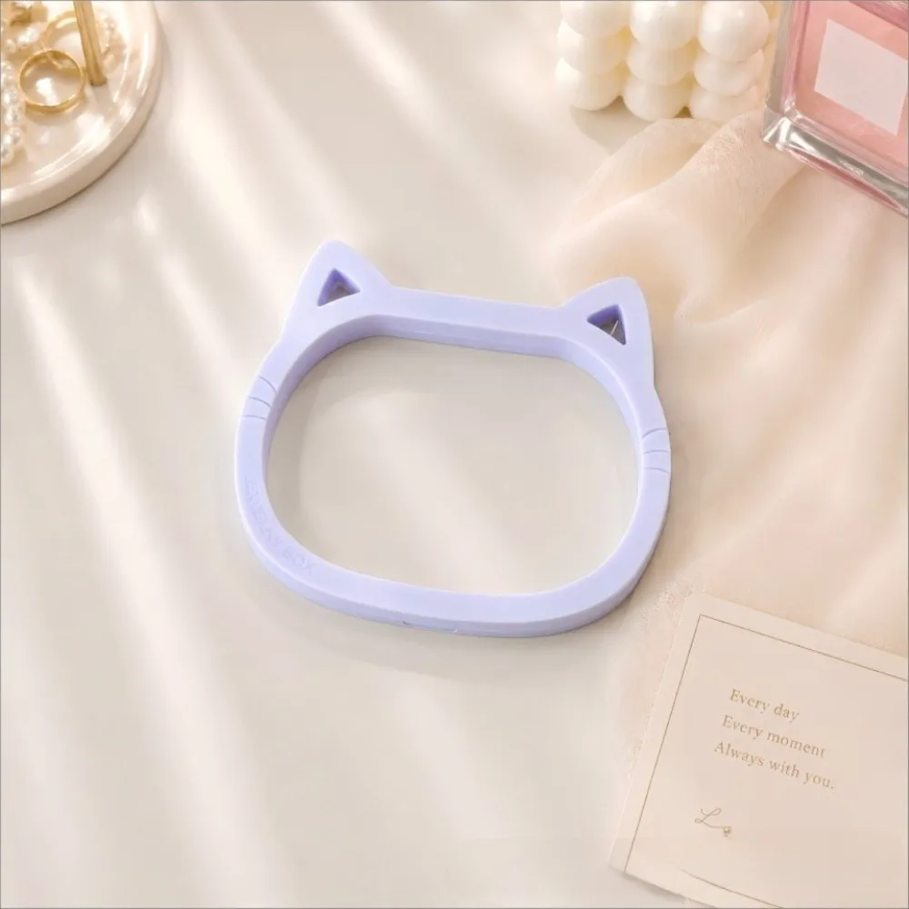 Cute Cat Ear Shaped Jewelry Boxes Dustproof Portable PE Film Jewelry Display Rack Mini Transparent Floating Storage Boxes