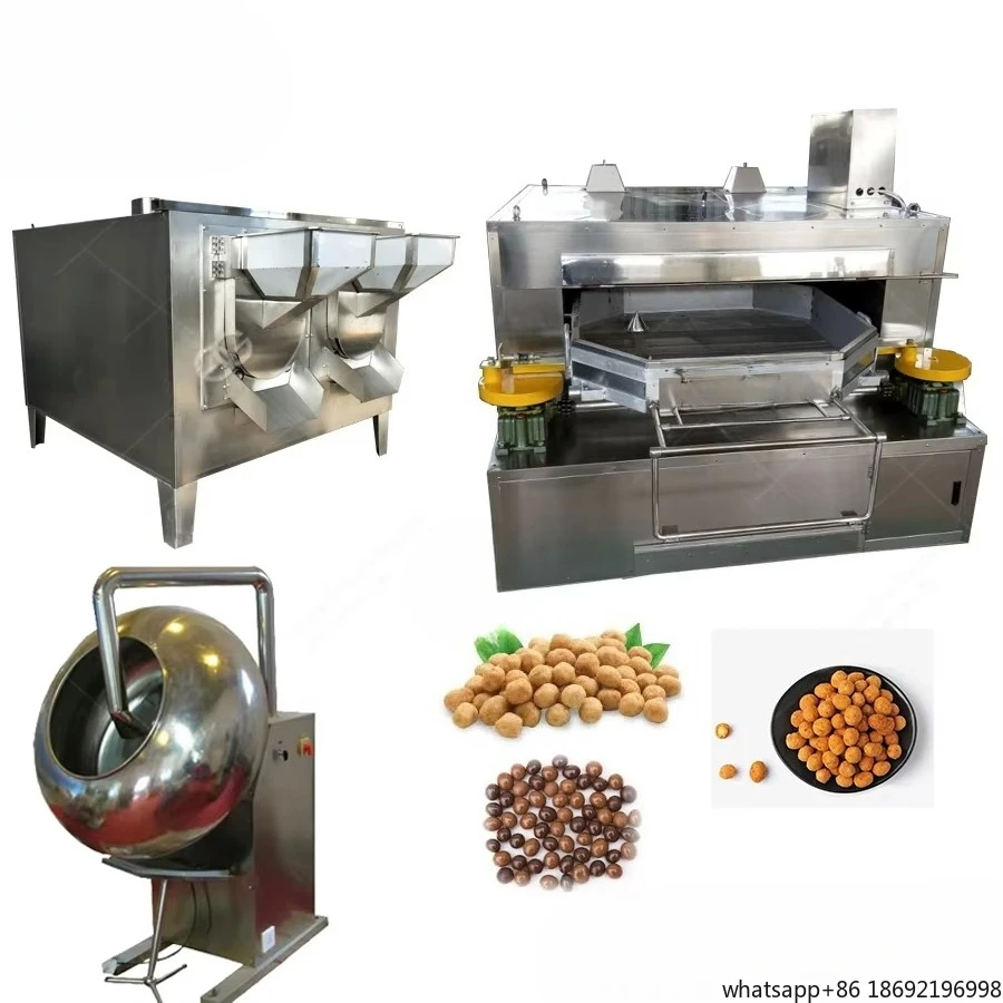 Professional Japanese snack peanut production line Salt coated peanut production Baked peanut coating machine