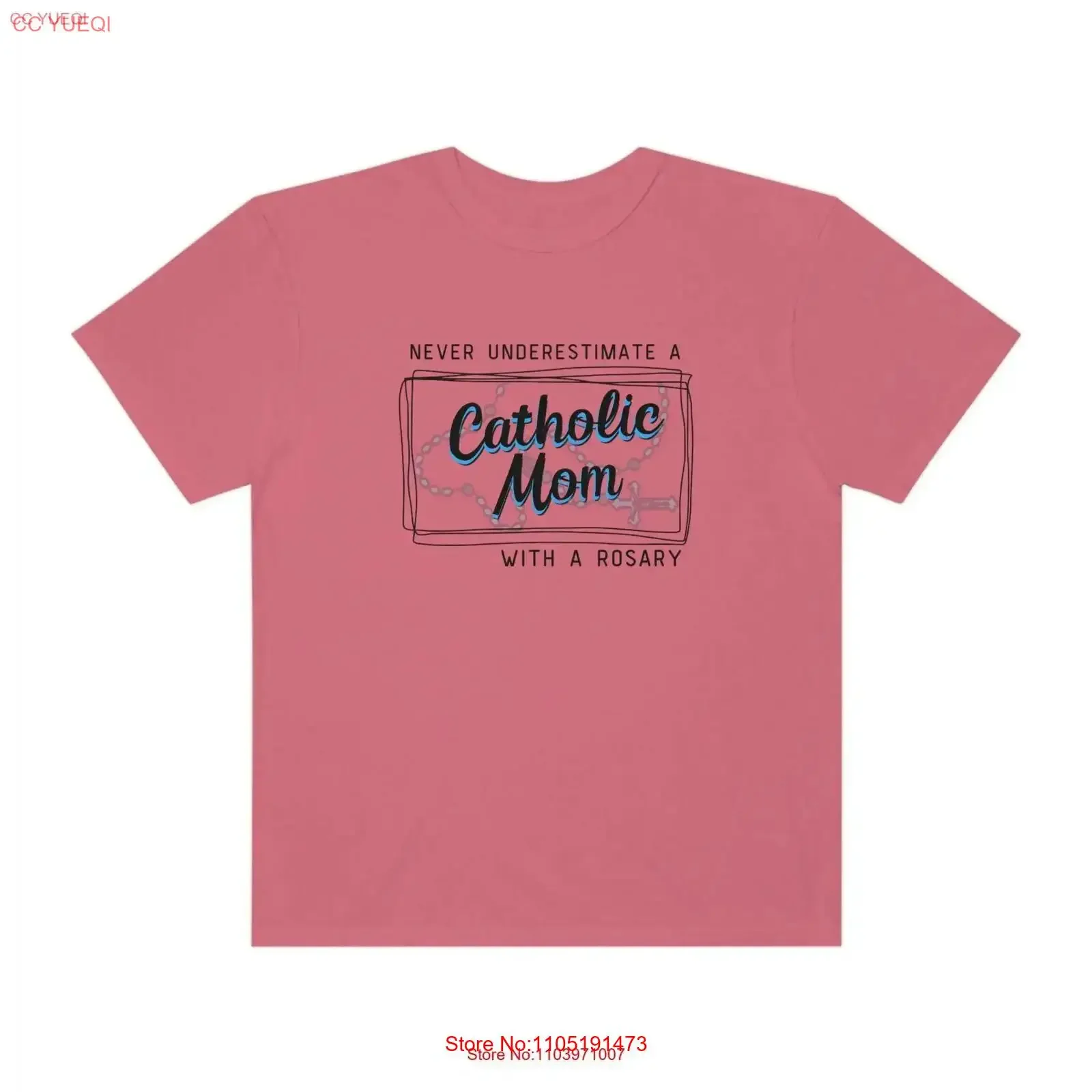 Rosary T Shirt baby shower gift Catholic mom Women's Prayer Religious vintage Washed graphic designer clothes fashion Stylish