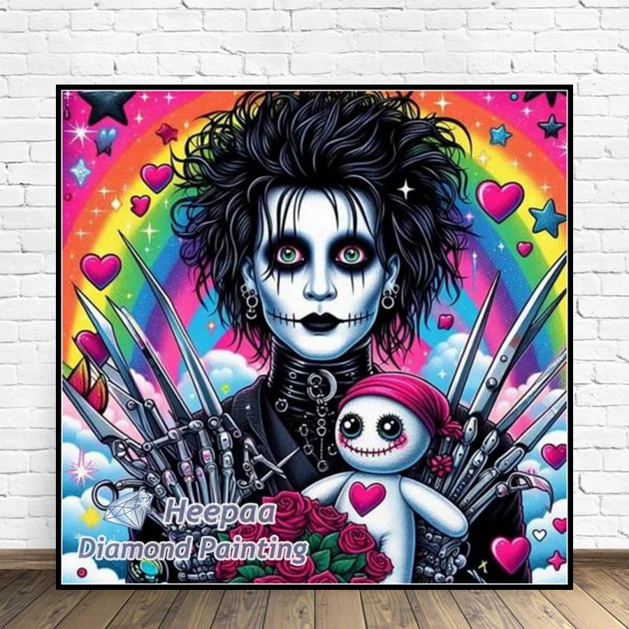 Gothic Edward Scissorhands Movie Diamond Mosaic Painting Gothic Johnny Depp Film Cross Stitch Embroidery Home Decor