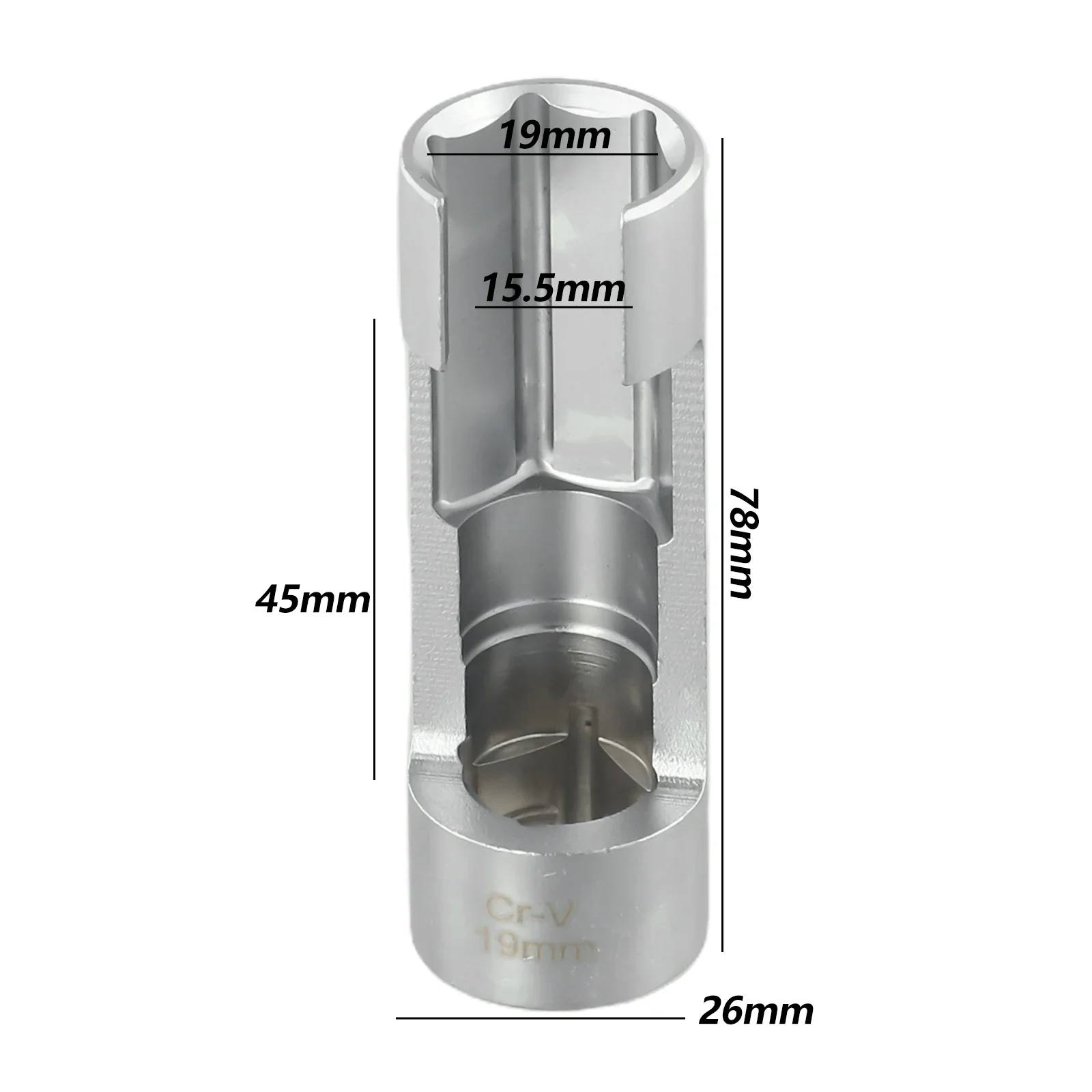 Imagem -04 - Hexagonal Abertura Remoção Tubo Manga Diesel Fuel Injector Oxigênio Sensor Wrench Metal Ferramenta Mão Hardware Acessórios 17 mm 19 mm 1pc