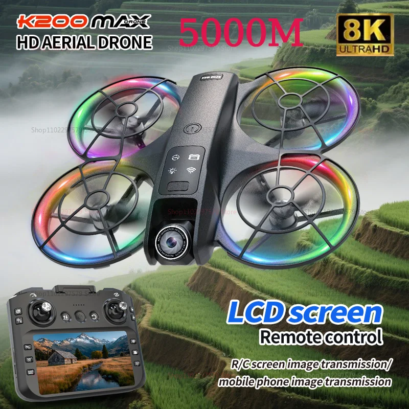 K200 MAX Drone 8K Ultra HD Camera Quadcopter With Large Screen Brushless Motor Long Flight 5G Dual Camera For Aerial Photography