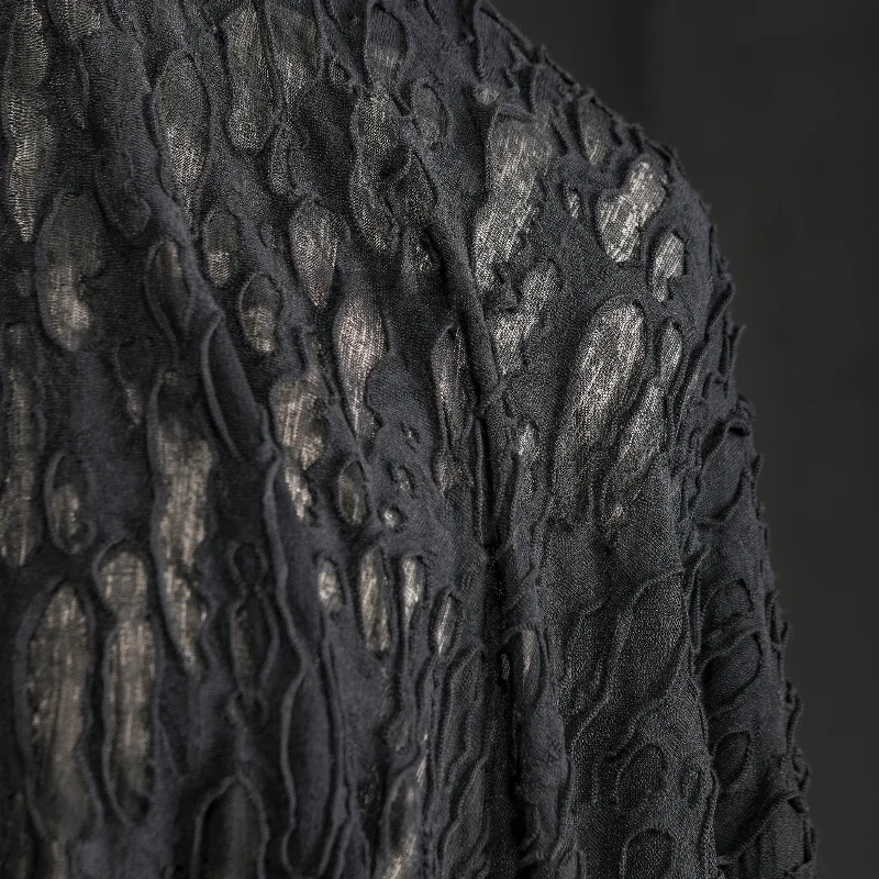 Sealed Tattered Black Knitted Fabric Double-layer Creative Elastic Base Shirt Skirt Pants Clothing Designer Fabric