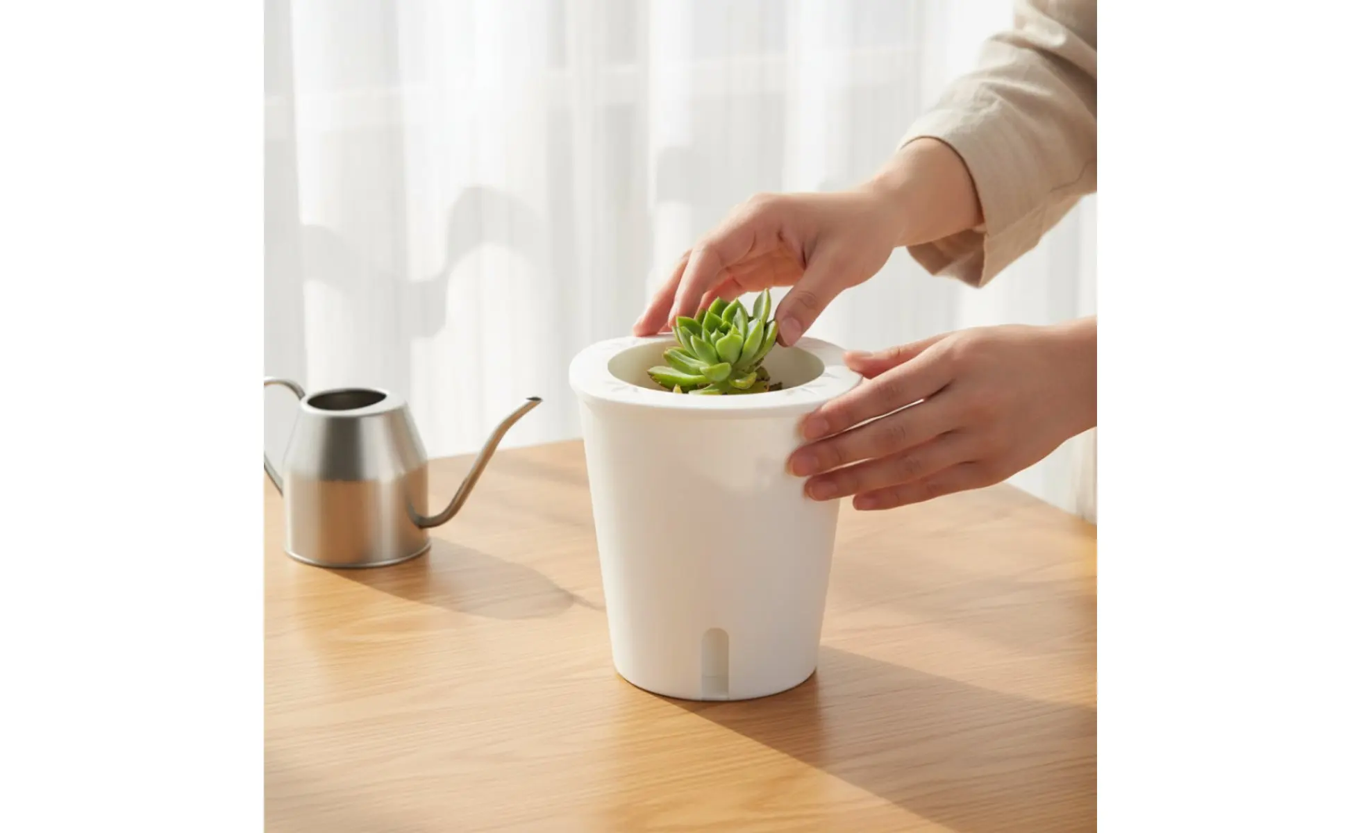 Self Watering Planter Large Size Self Watering Pot Water Reservoir Planter Hydroponic Garden Container Lightweight for Outdoor