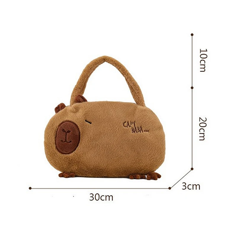 New Plush Backpack Capybara Handheld Bucket Bag Handbag Capybara Soft Doll School Bag Birthday Christmas Kids Gifts